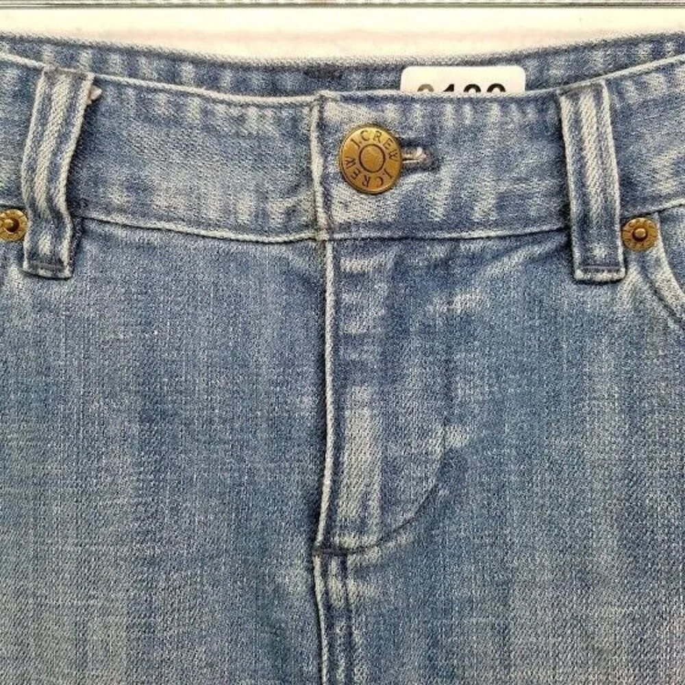 J Crew Womens Stretch Denim Skirt Size 4 Medium Wash Blue Jean‎ Pockets